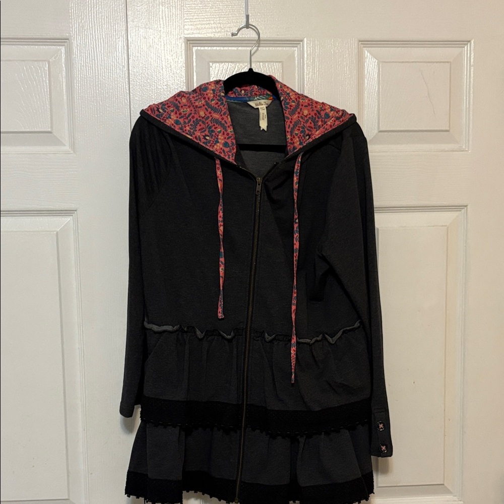 Matilda Jane Gray Jacket with Colorful Accents